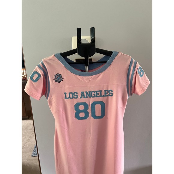 NWT Victorious Women's Y2K Jersey style‎ Pink "Los Angeles" dress size XL - Picture 2 of 11